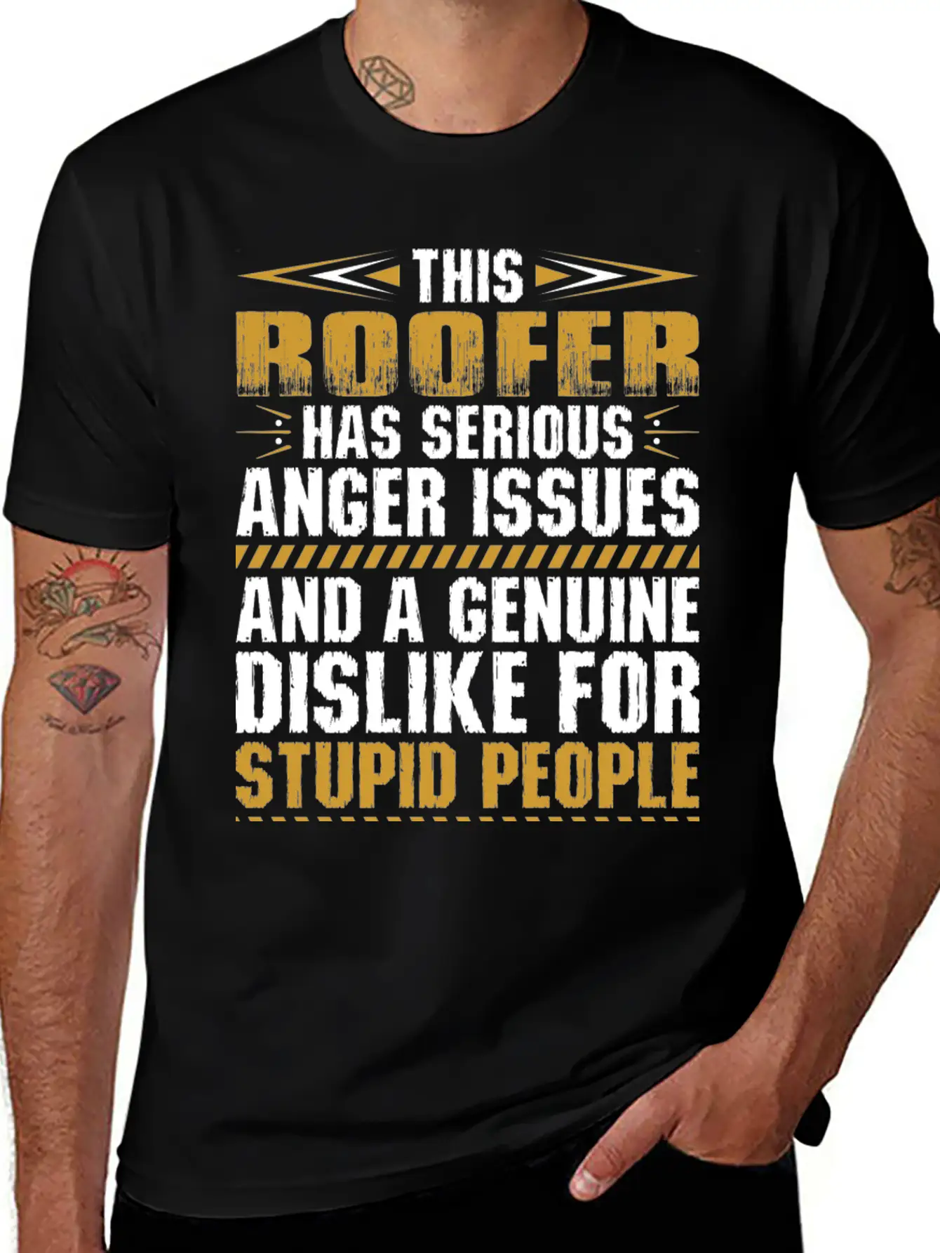 This Roofer Has Serious Anger Issues Tshirt Stylish Everyday T-Shirt – Unisex Basic Cotton Tee