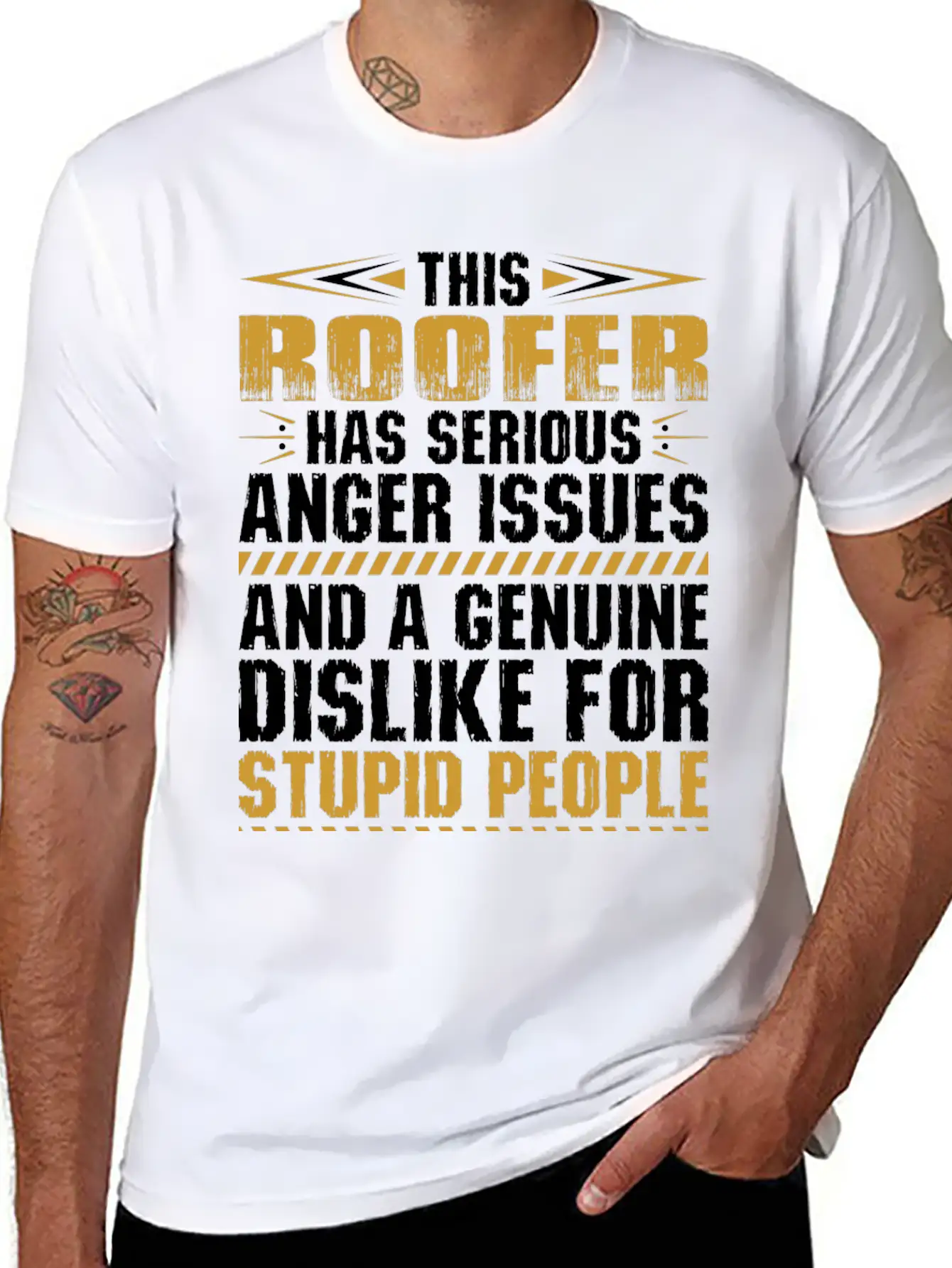This Roofer Has Serious Anger Issues Tshirt Stylish Everyday T-Shirt – Unisex Basic Cotton Tee