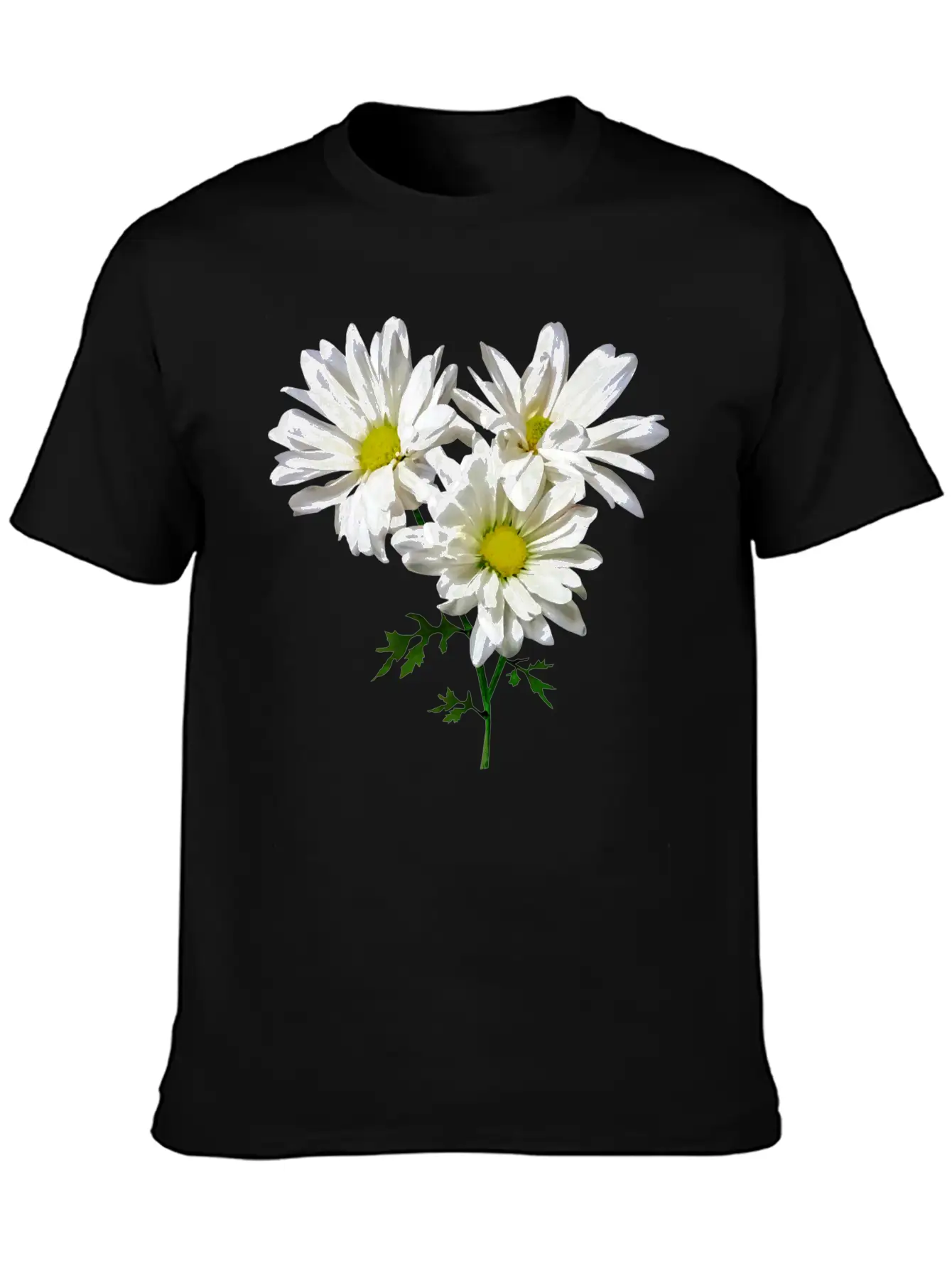 Three White Daisies Unisex Short Sleeve Soft Cotton T-Shirt – Casual Everyday Wear