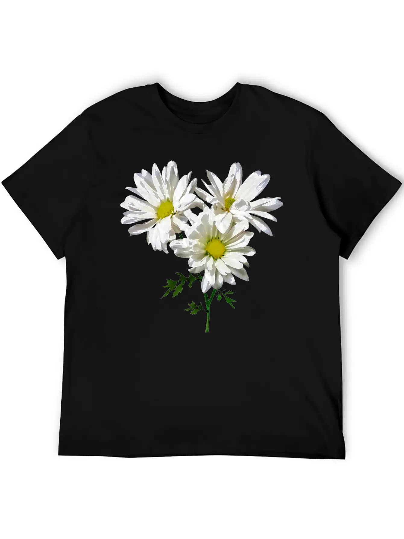 Three White Daisies Unisex Short Sleeve Soft Cotton T-Shirt – Casual Everyday Wear