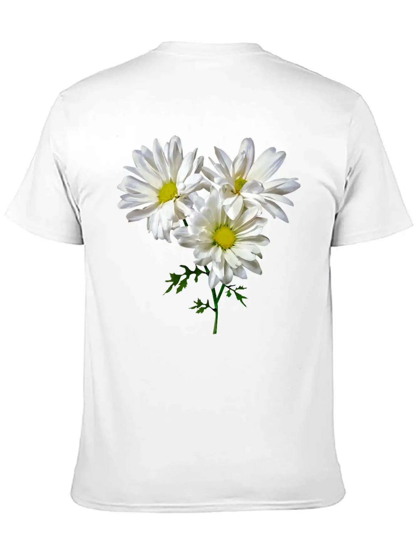 Three White Daisies Unisex Short Sleeve Soft Cotton T-Shirt – Casual Everyday Wear