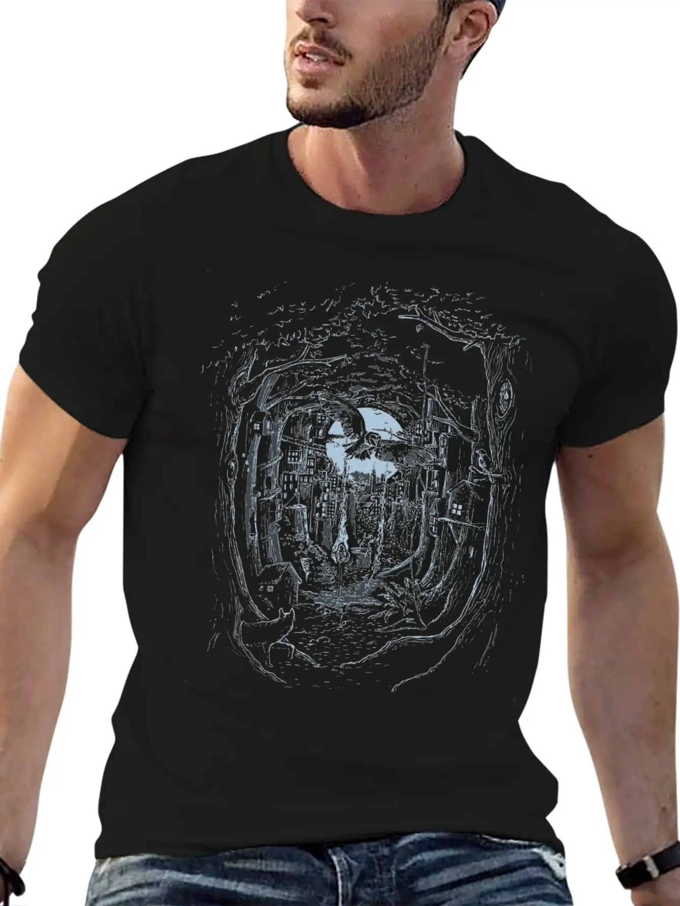 Through The Forest Stylish Everyday T-Shirt – Unisex Basic Cotton Tee