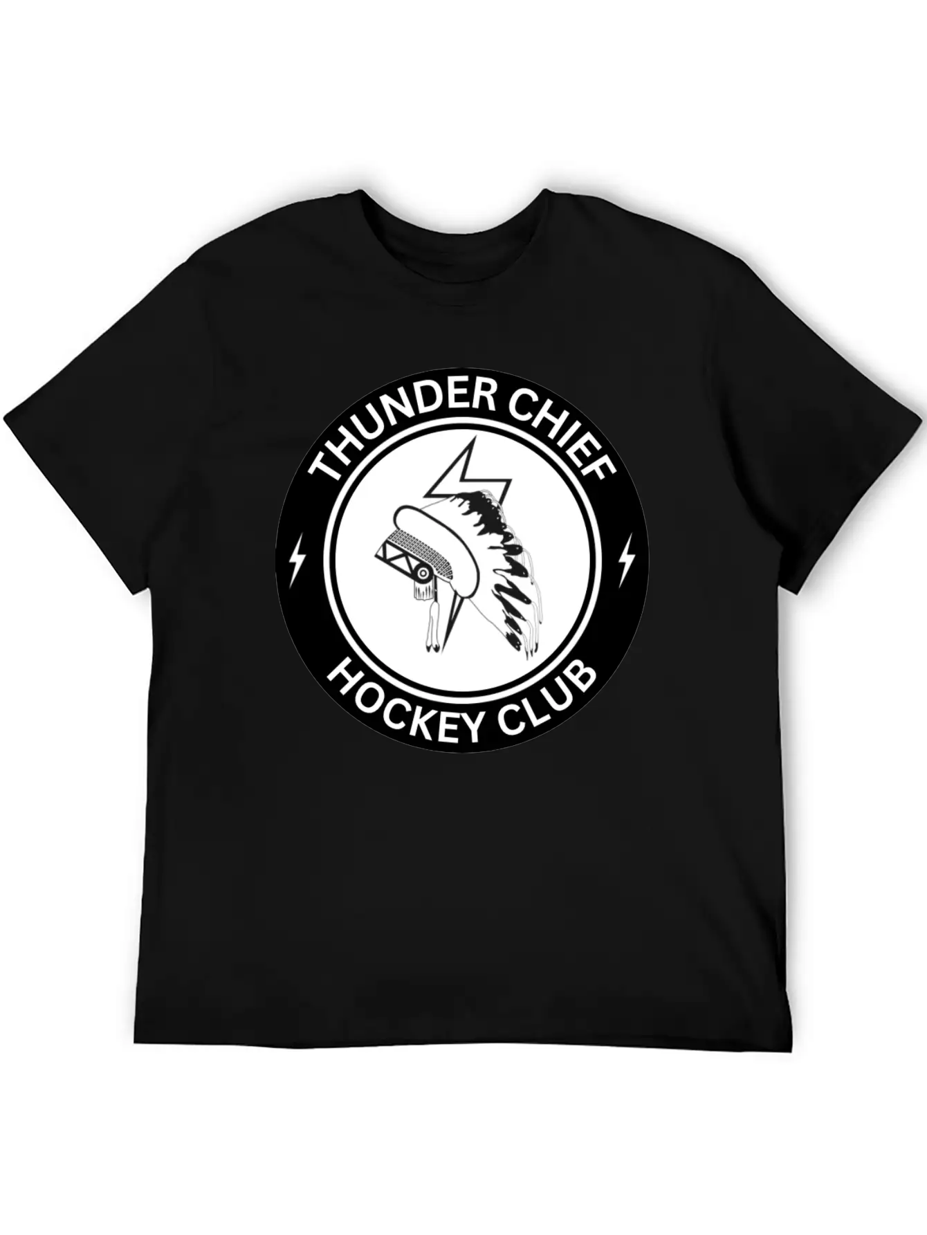THUNDER CHIEF Hockey Unisex Short Sleeve Soft Cotton T-Shirt – Casual Everyday Wear