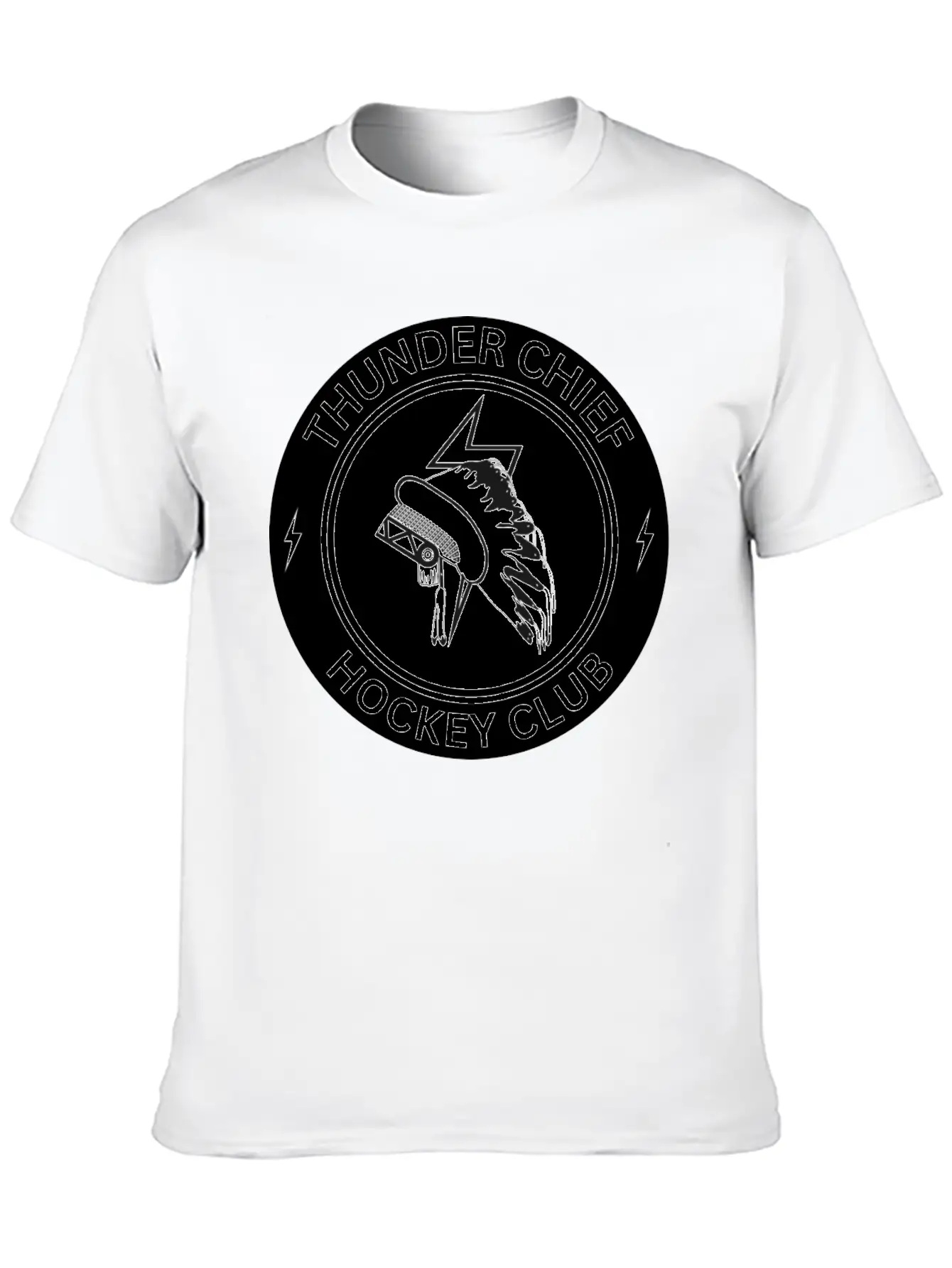 THUNDER CHIEF Hockey Unisex Short Sleeve Soft Cotton T-Shirt – Casual Everyday Wear