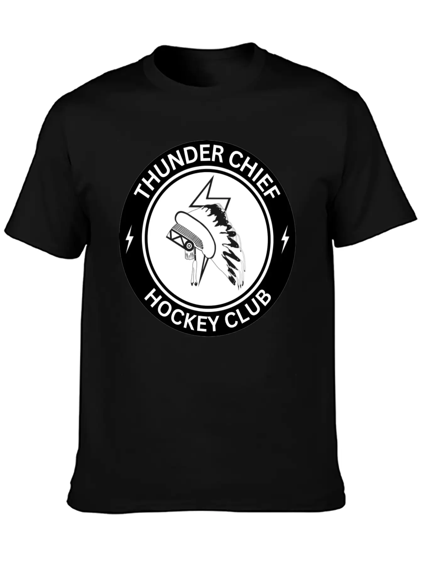 THUNDER CHIEF Hockey Unisex Short Sleeve Soft Cotton T-Shirt – Casual Everyday Wear