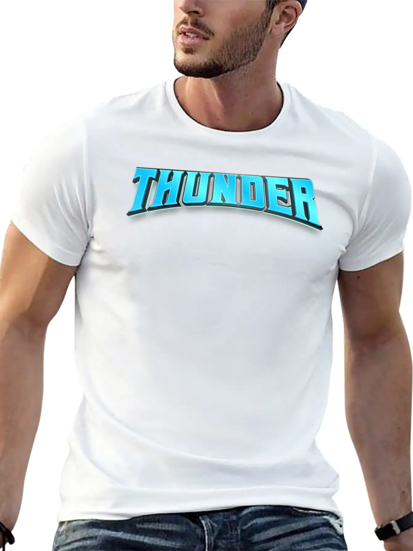 THUNDER TYPOGRAPHY Stylish Everyday T-Shirt – Unisex Basic Cotton Tee
