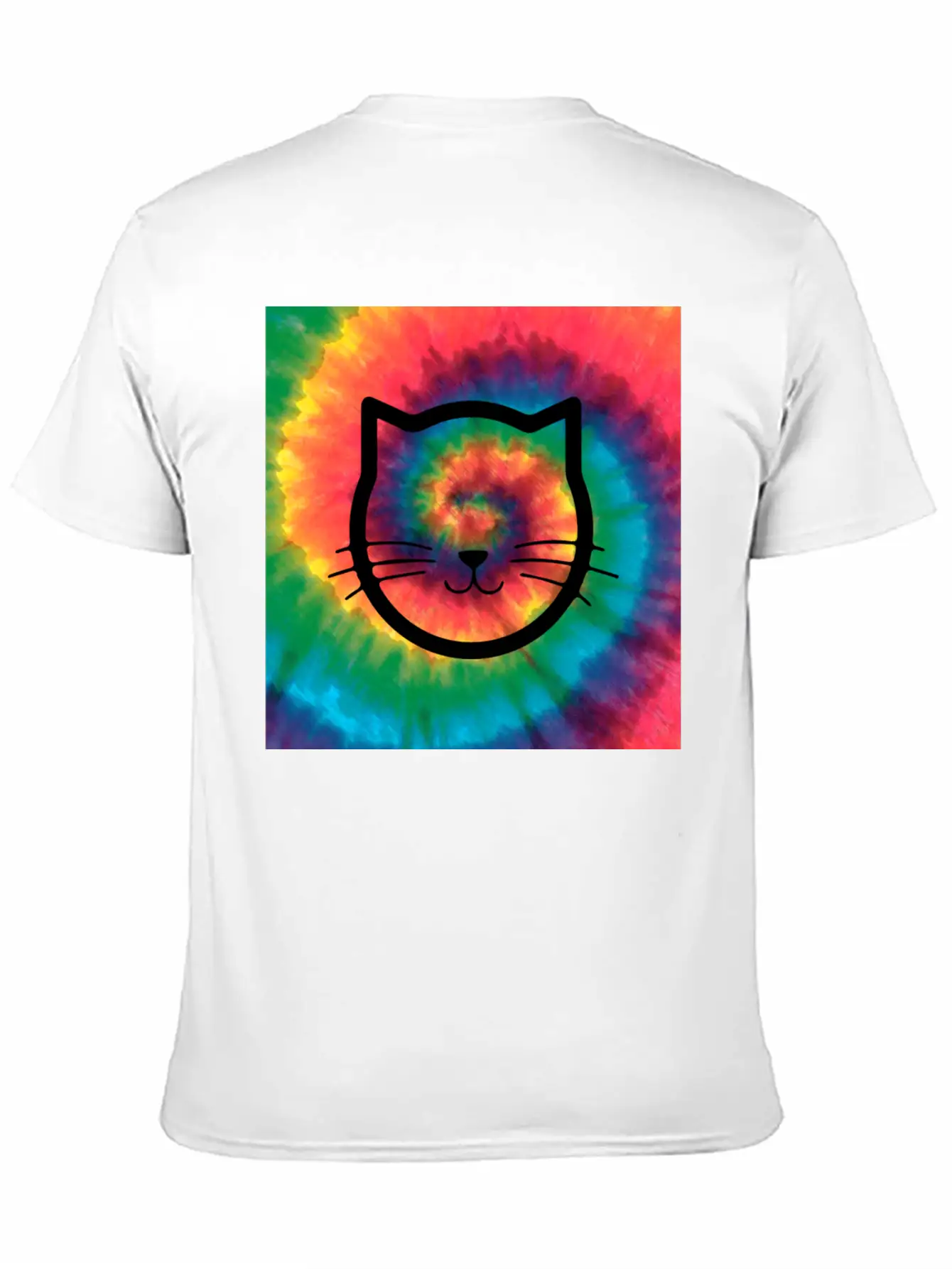 Tie Dye Cat Comfortable Minimalist Graphic Tee – Summer Style Essential