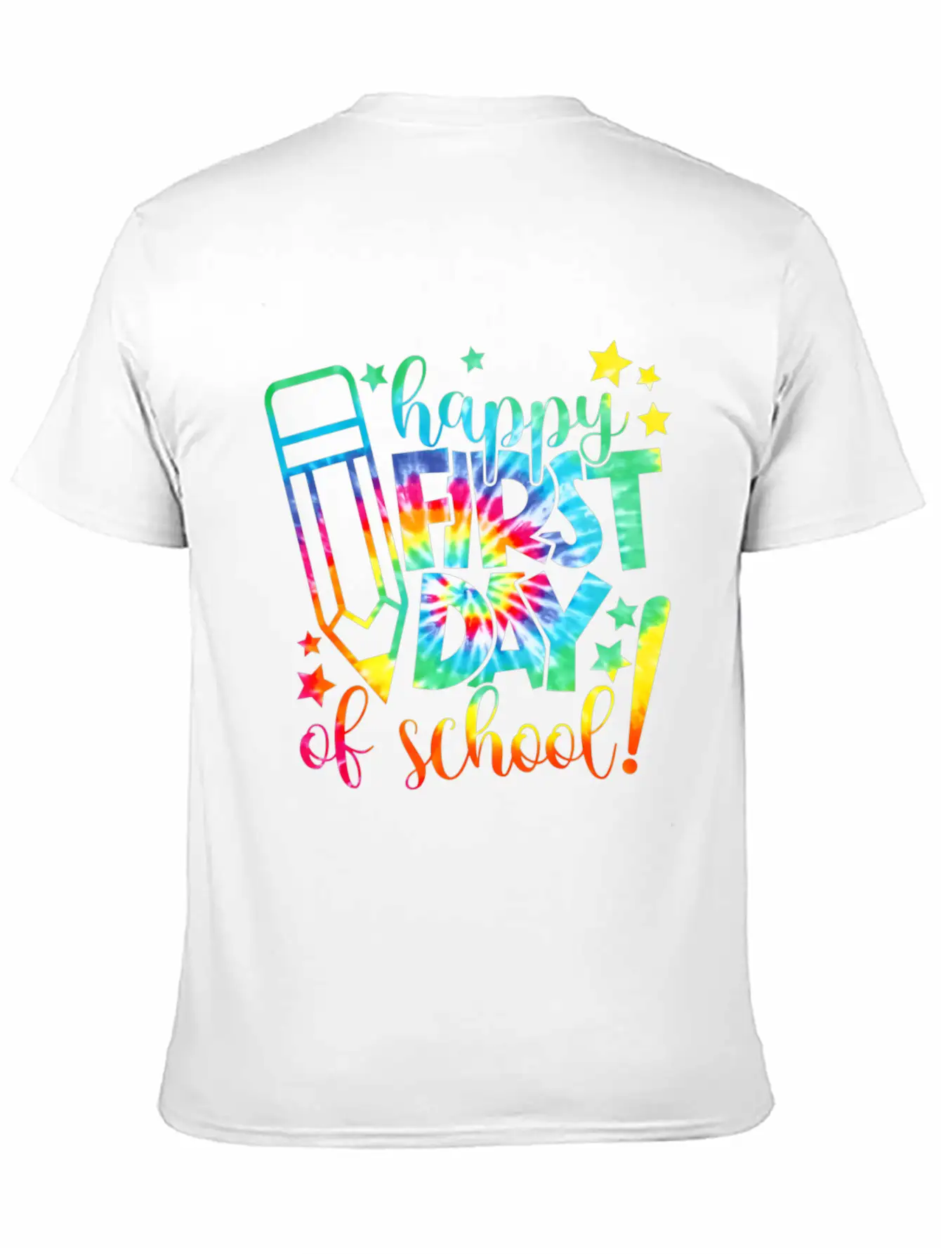 Tie Dye Happy First Day Of School Back To School T Comfortable Minimalist Graphic Tee – Summer Style Essential