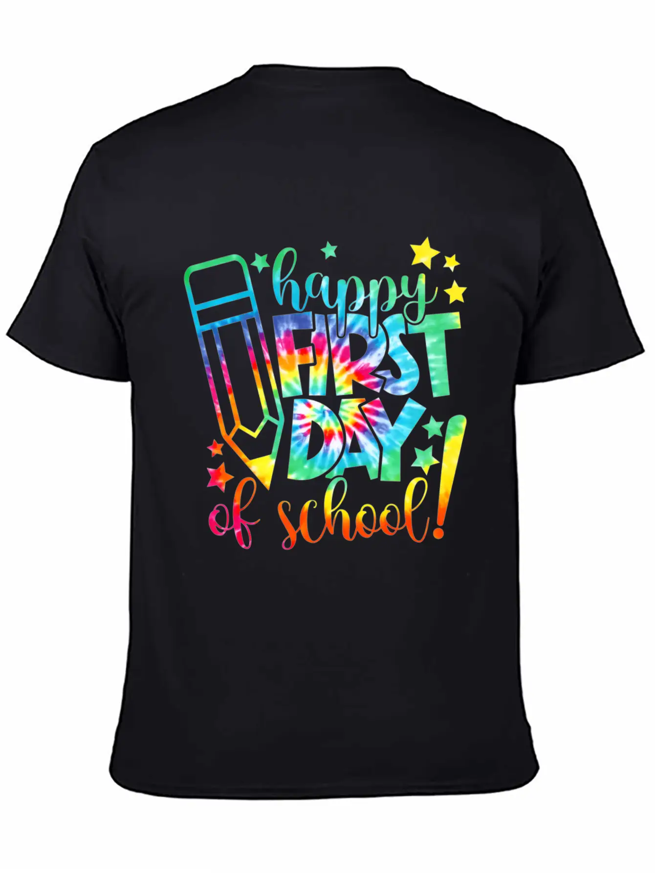 Tie Dye Happy First Day Of School Back To School T Comfortable Minimalist Graphic Tee – Summer Style Essential
