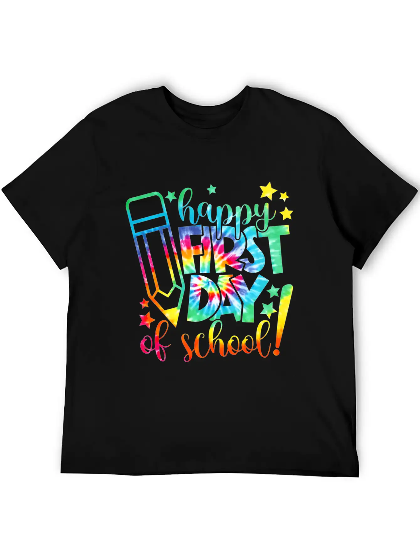 Tie Dye Happy First Day Of School Back To School T Comfortable Minimalist Graphic Tee – Summer Style Essential