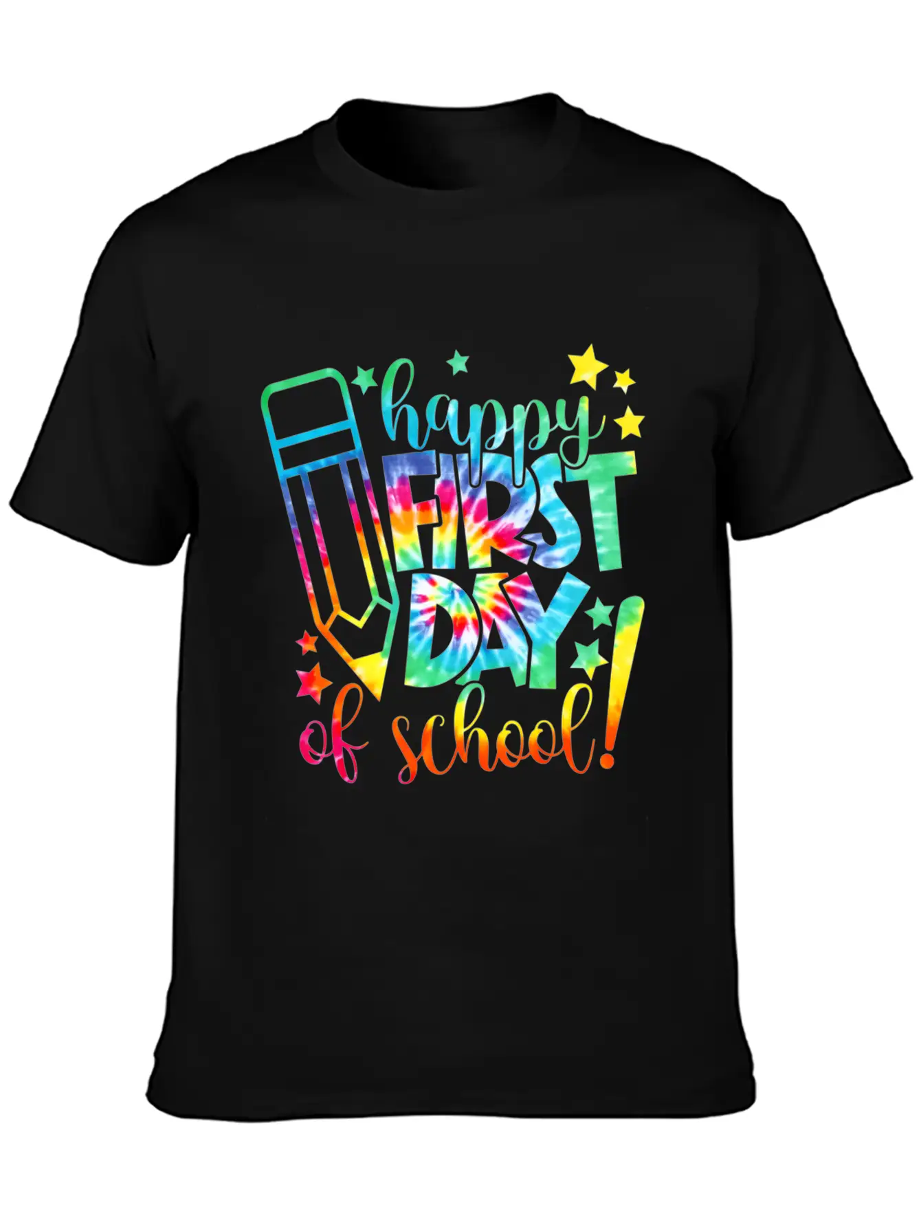 Tie Dye Happy First Day Of School Back To School T Comfortable Minimalist Graphic Tee – Summer Style Essential