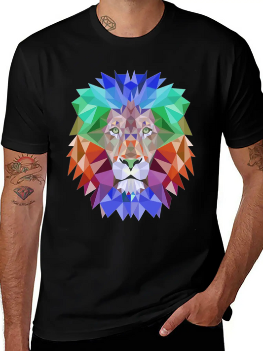 Tie Dye Lion Face Stylish Everyday T-Shirt – Unisex Basic Cotton Tee