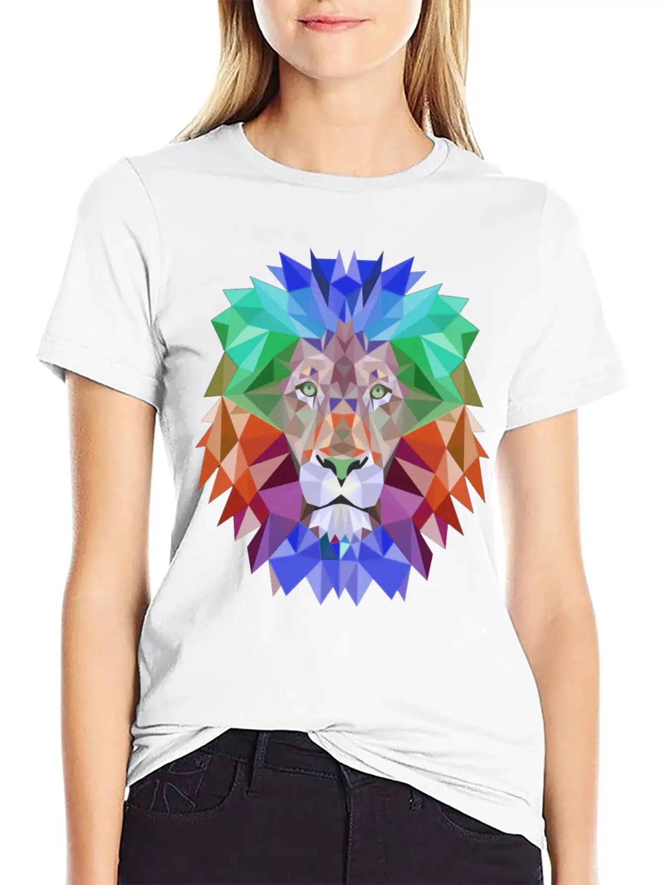 Tie Dye Lion Face Stylish Everyday T-Shirt – Unisex Basic Cotton Tee
