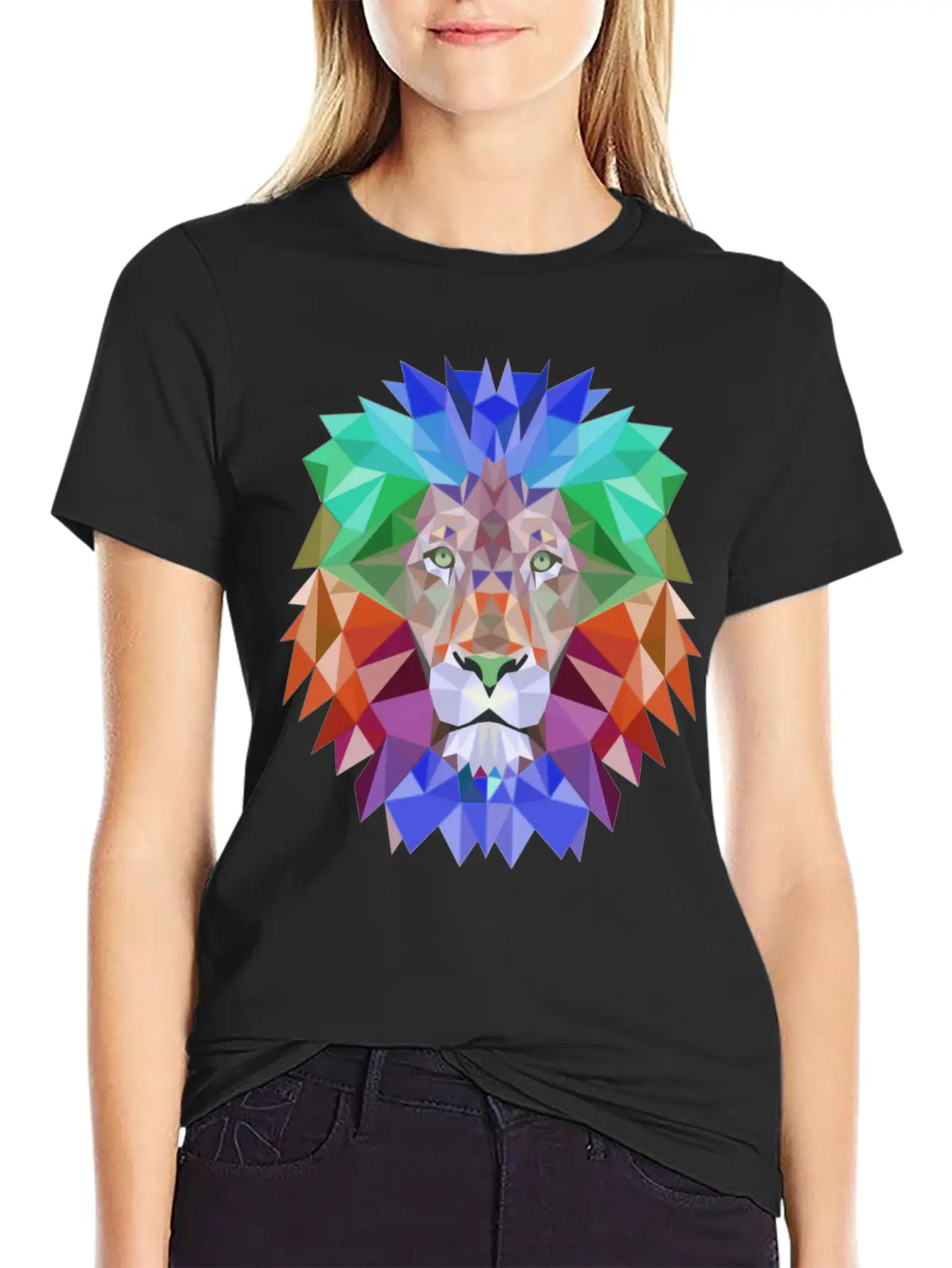 Tie Dye Lion Face Stylish Everyday T-Shirt – Unisex Basic Cotton Tee