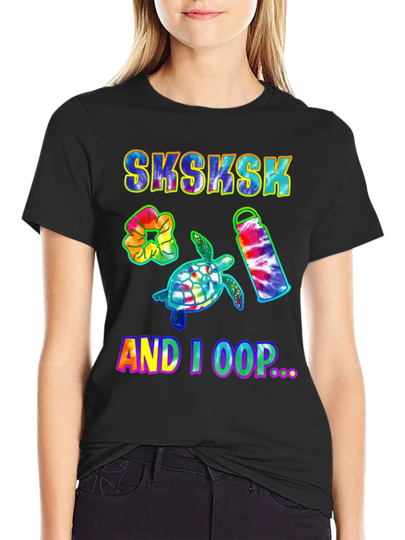 Tie Dye Sksksk And I Oop Save The Turtles Gift Vis Unisex Short Sleeve Soft Cotton T-Shirt – Casual Everyday Wear