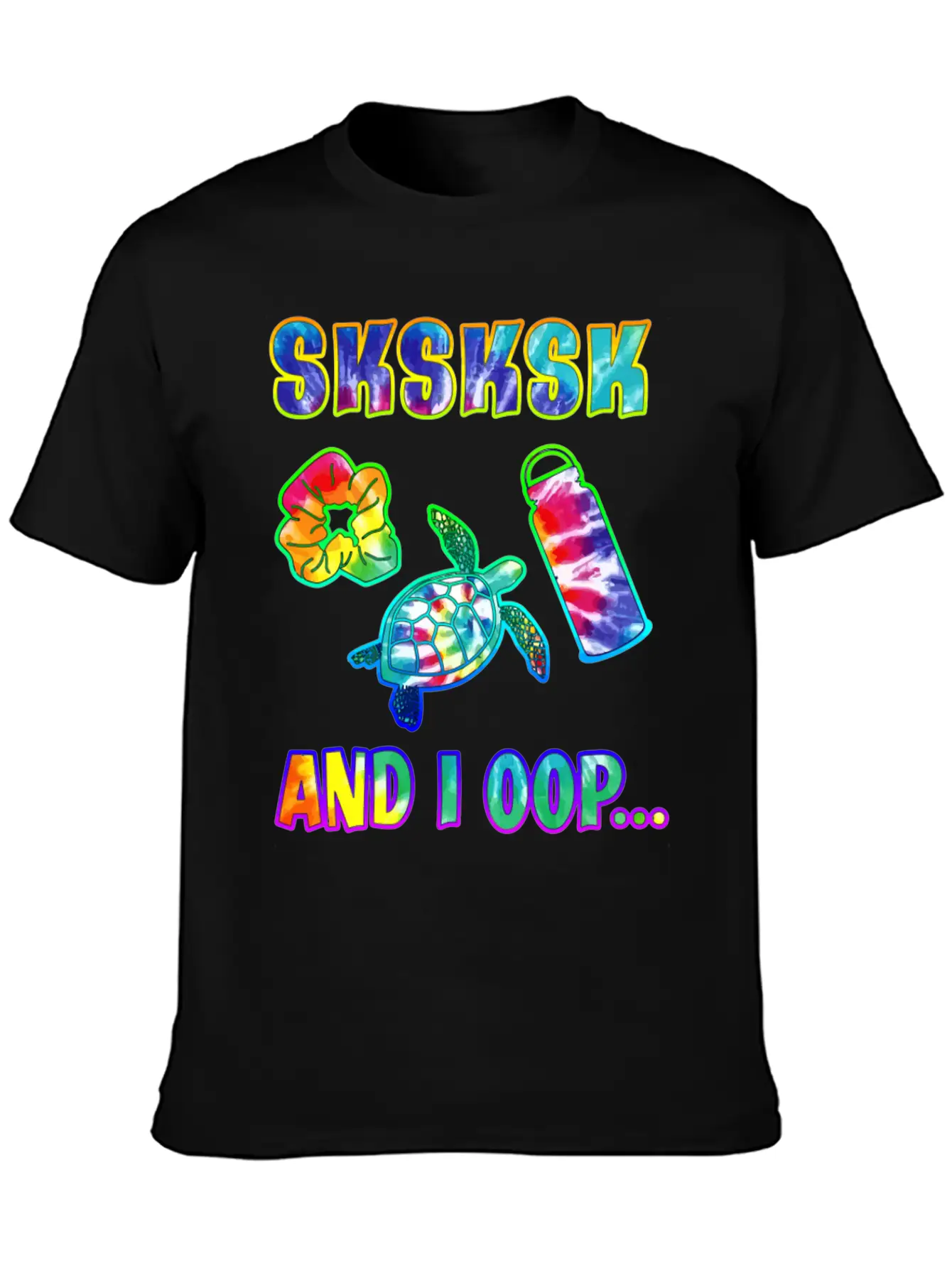 Tie Dye Sksksk And I Oop Save The Turtles Gift Vis Unisex Short Sleeve Soft Cotton T-Shirt – Casual Everyday Wear
