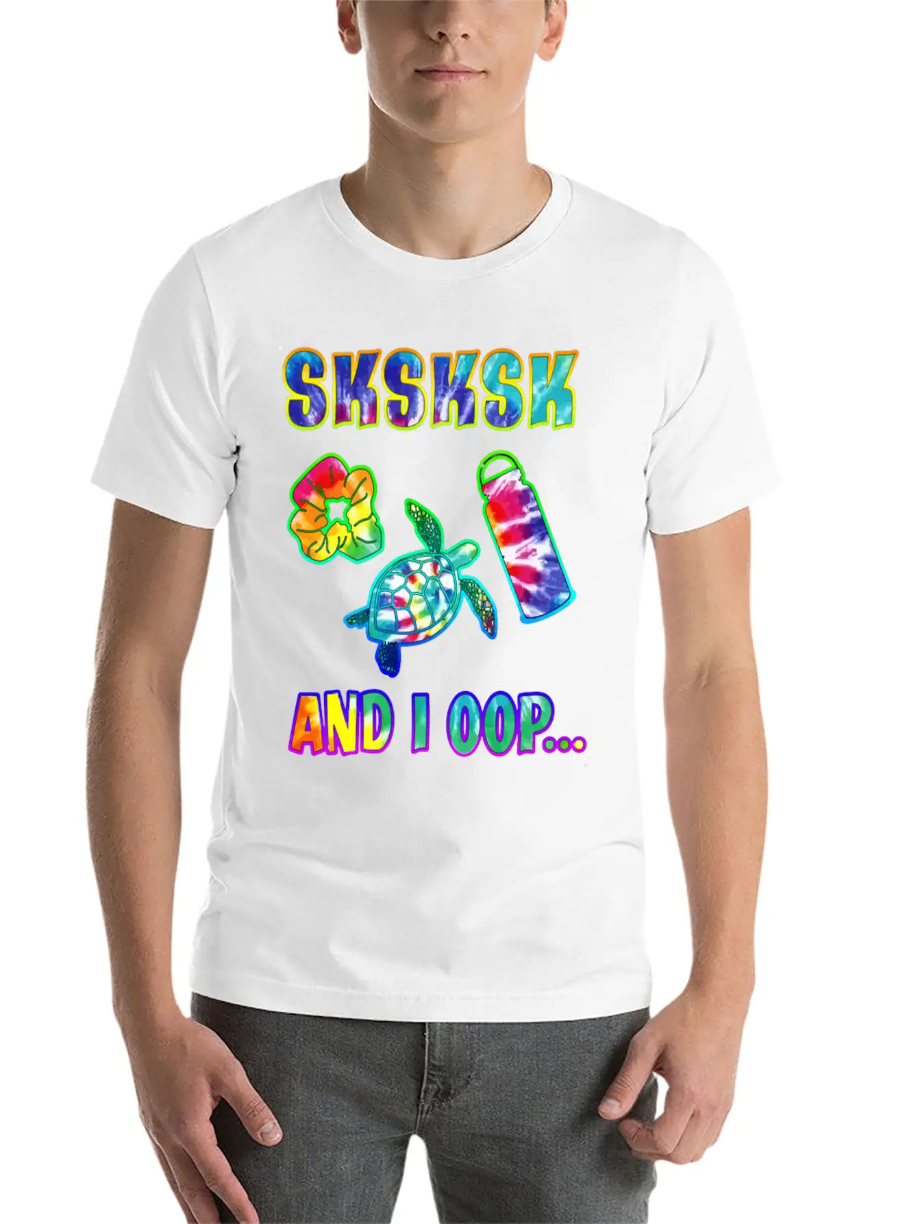 Tie Dye Sksksk And I Oop Save The Turtles Gift Vis Unisex Short Sleeve Soft Cotton T-Shirt – Casual Everyday Wear