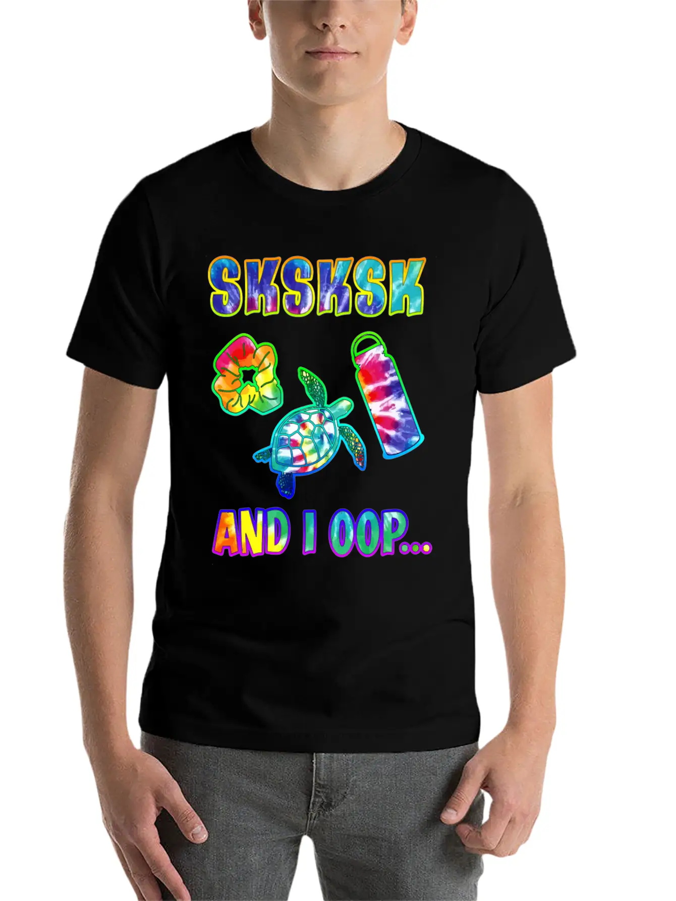 Tie Dye Sksksk And I Oop Save The Turtles Gift Vis Unisex Short Sleeve Soft Cotton T-Shirt – Casual Everyday Wear