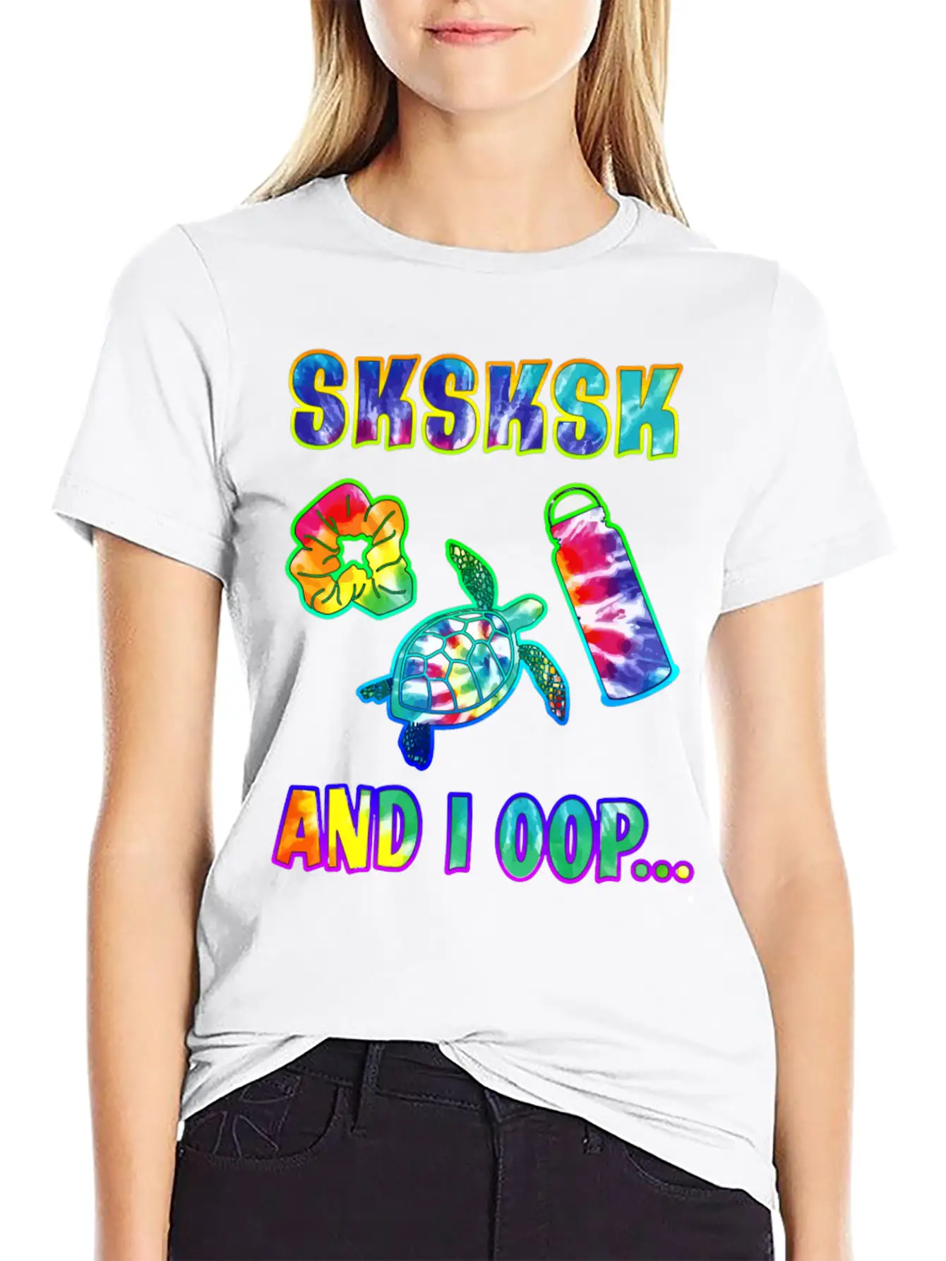 Tie Dye Sksksk And I Oop Save The Turtles Gift Vis Unisex Short Sleeve Soft Cotton T-Shirt – Casual Everyday Wear