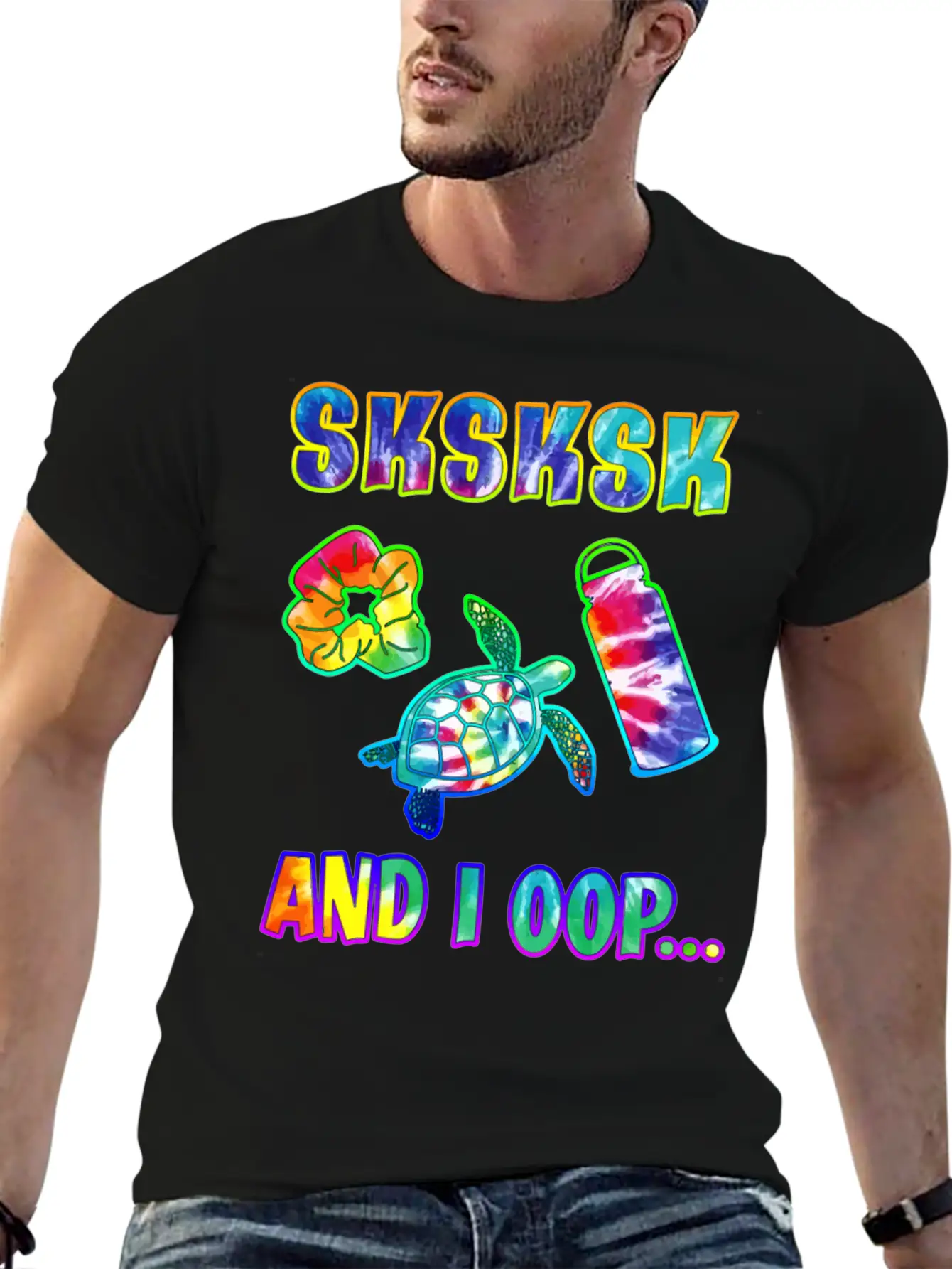 Tie Dye Sksksk And I Oop Save The Turtles Gift Vis Unisex Short Sleeve Soft Cotton T-Shirt – Casual Everyday Wear