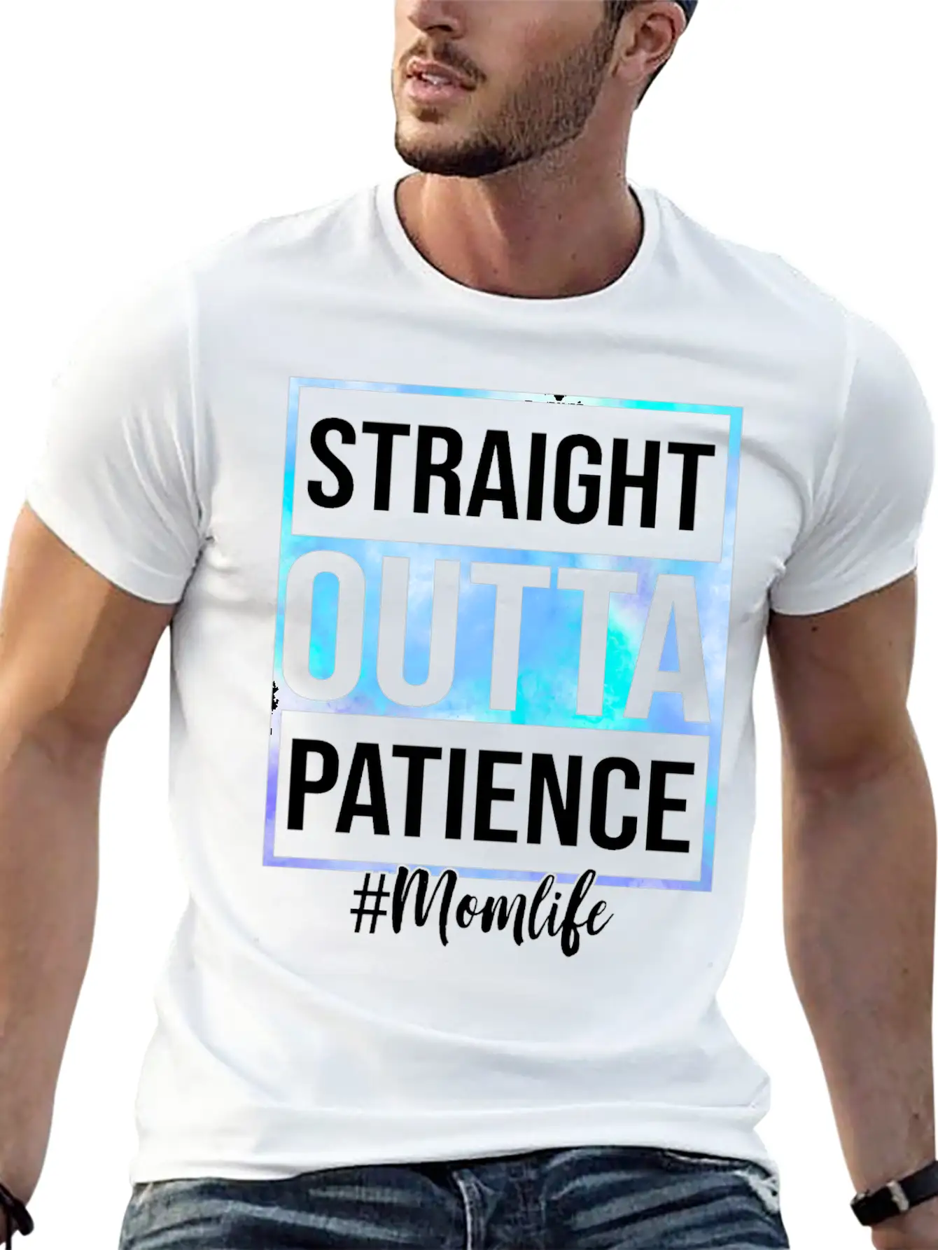 Tie Dye Straight Outta Patience Mom Life Mother Unisex Short Sleeve Soft Cotton T-Shirt – Casual Everyday Wear