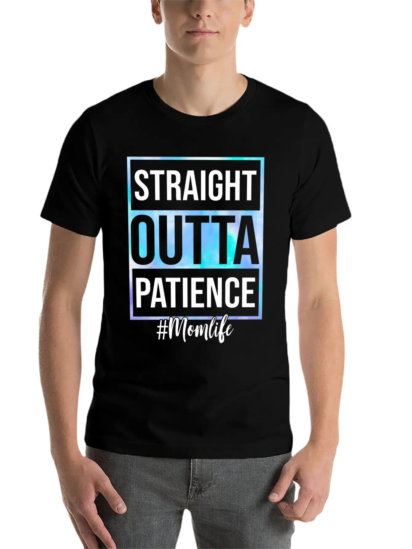 Tie Dye Straight Outta Patience Mom Life Mother Unisex Short Sleeve Soft Cotton T-Shirt – Casual Everyday Wear
