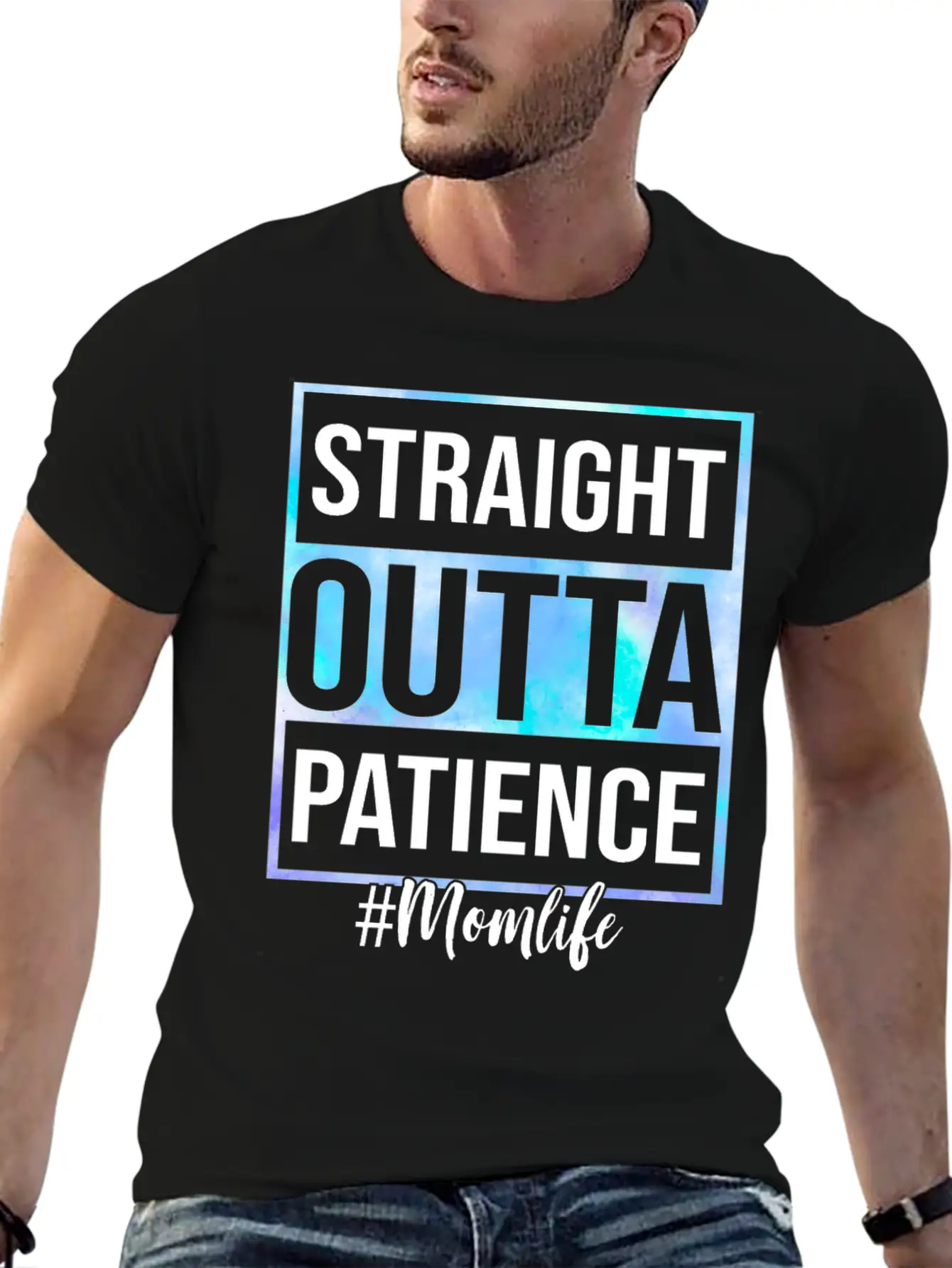 Tie Dye Straight Outta Patience Mom Life Mother Unisex Short Sleeve Soft Cotton T-Shirt – Casual Everyday Wear