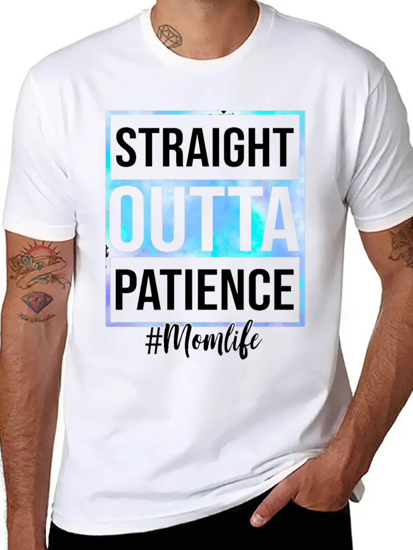 Tie Dye Straight Outta Patience Mom Life Mother Unisex Short Sleeve Soft Cotton T-Shirt – Casual Everyday Wear