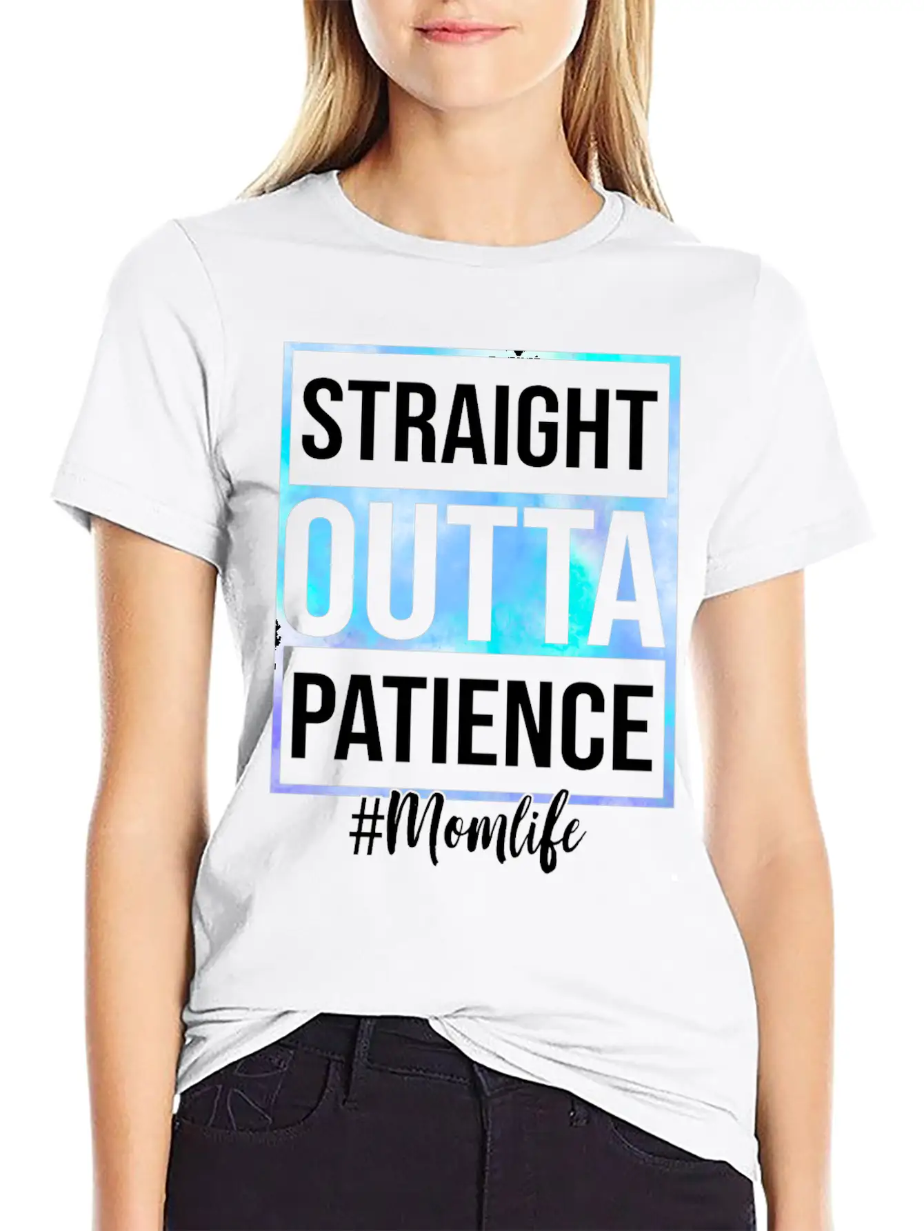 Tie Dye Straight Outta Patience Mom Life Mother Unisex Short Sleeve Soft Cotton T-Shirt – Casual Everyday Wear
