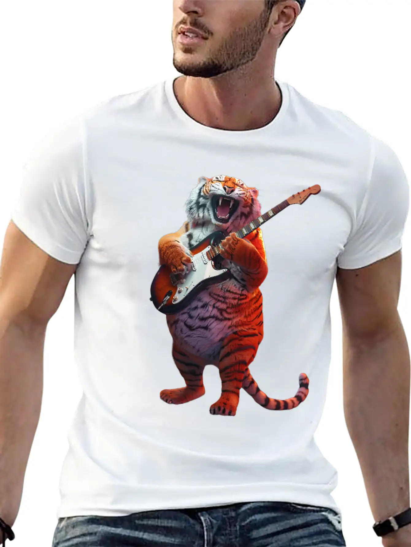 Tiger Comfortable Minimalist Graphic Tee – Summer Style Essential