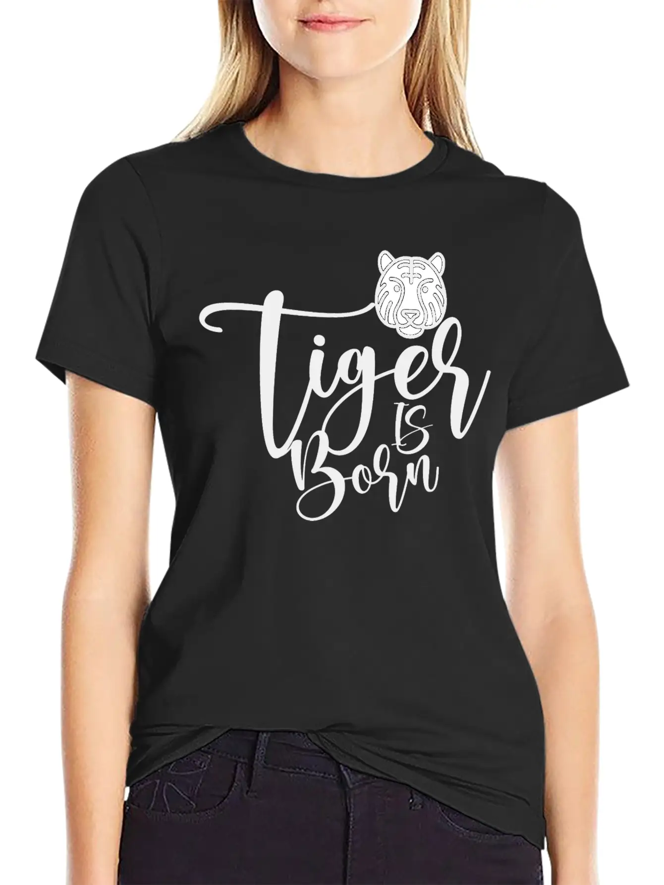Tiger Illustration With Quote Says A Tiger Is BORN Comfortable Minimalist Graphic Tee – Summer Style Essential