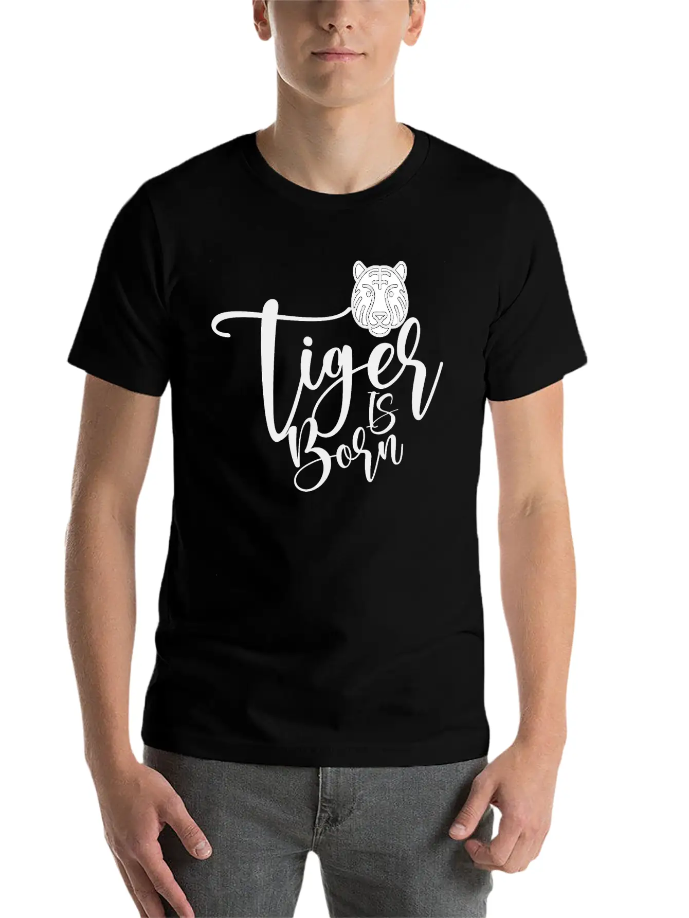 Tiger Illustration With Quote Says A Tiger Is BORN Comfortable Minimalist Graphic Tee – Summer Style Essential