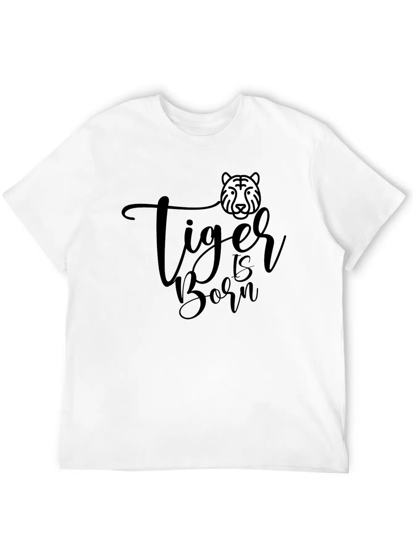 Tiger Illustration With Quote Says A Tiger Is BORN Comfortable Minimalist Graphic Tee – Summer Style Essential