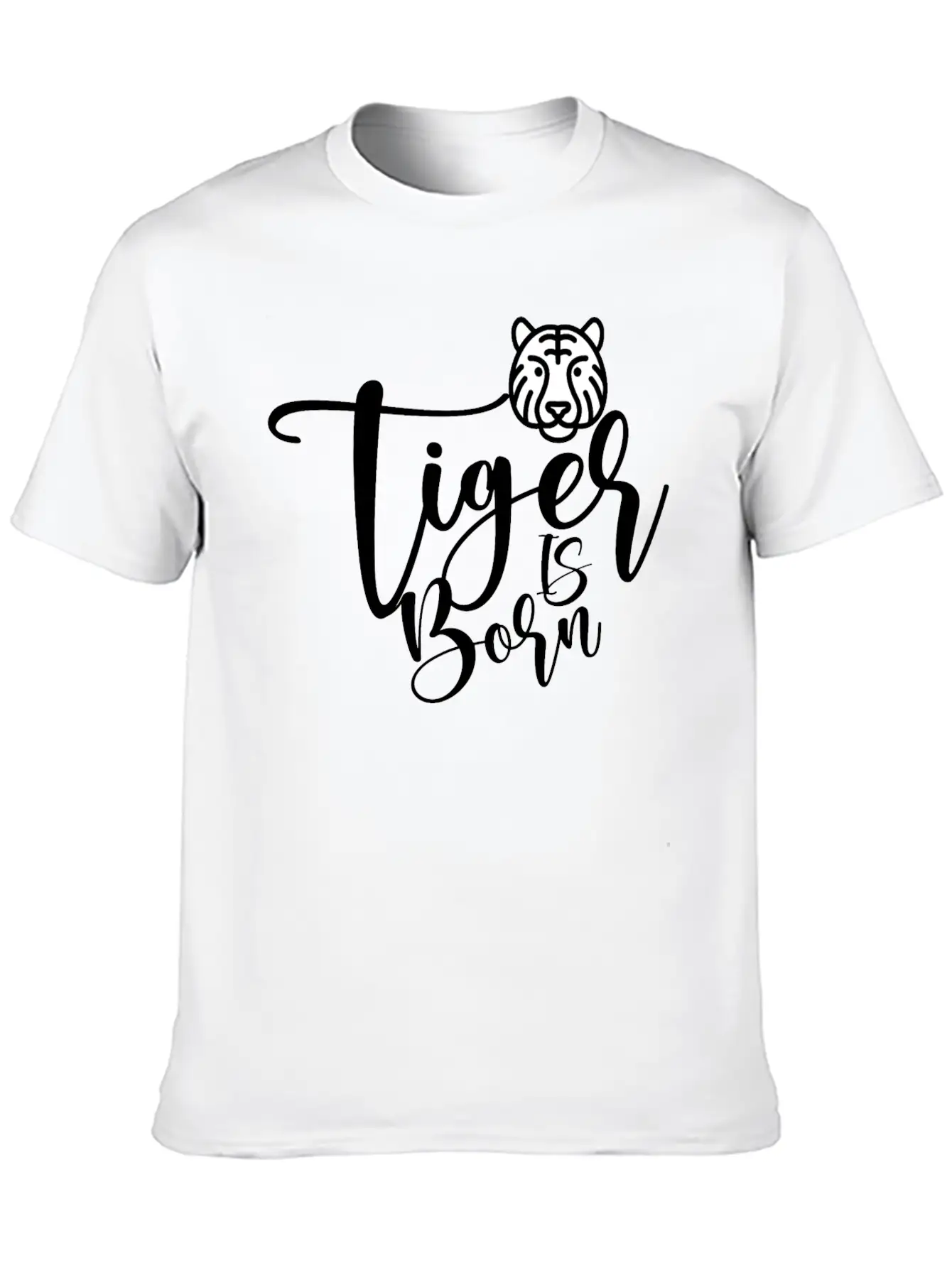 Tiger Illustration With Quote Says A Tiger Is BORN Comfortable Minimalist Graphic Tee – Summer Style Essential