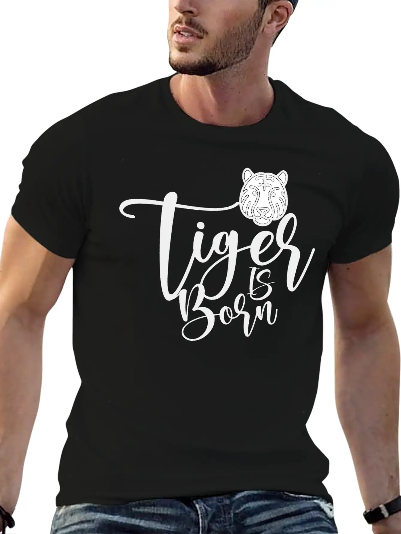 Tiger Illustration With Quote Says A Tiger Is BORN Comfortable Minimalist Graphic Tee – Summer Style Essential