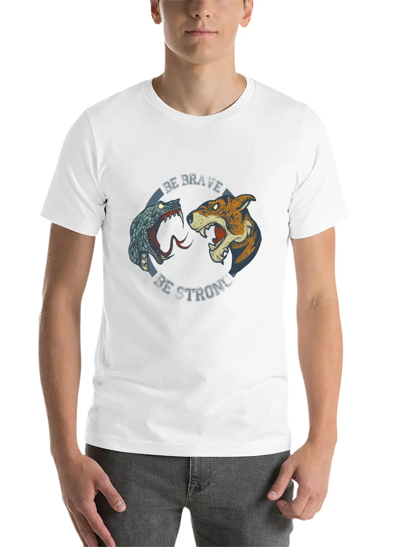 TIGER SNAKE Unisex Short Sleeve Soft Cotton T-Shirt – Casual Everyday Wear