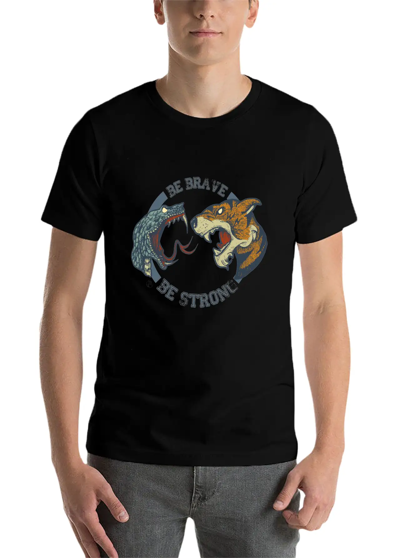 TIGER SNAKE Unisex Short Sleeve Soft Cotton T-Shirt – Casual Everyday Wear