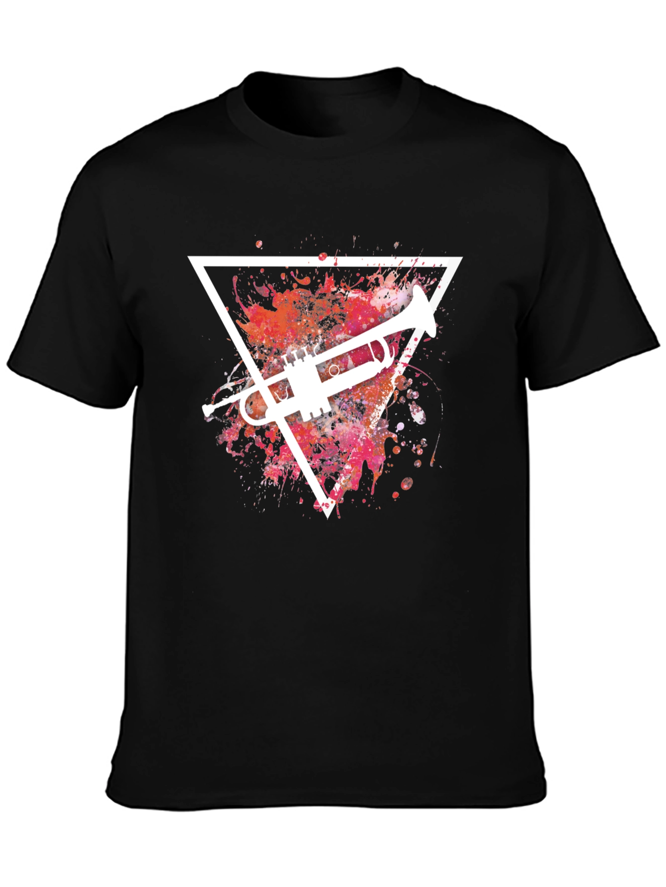 Trumpet Splash Graphic T-Shirt - Cool Music Tee