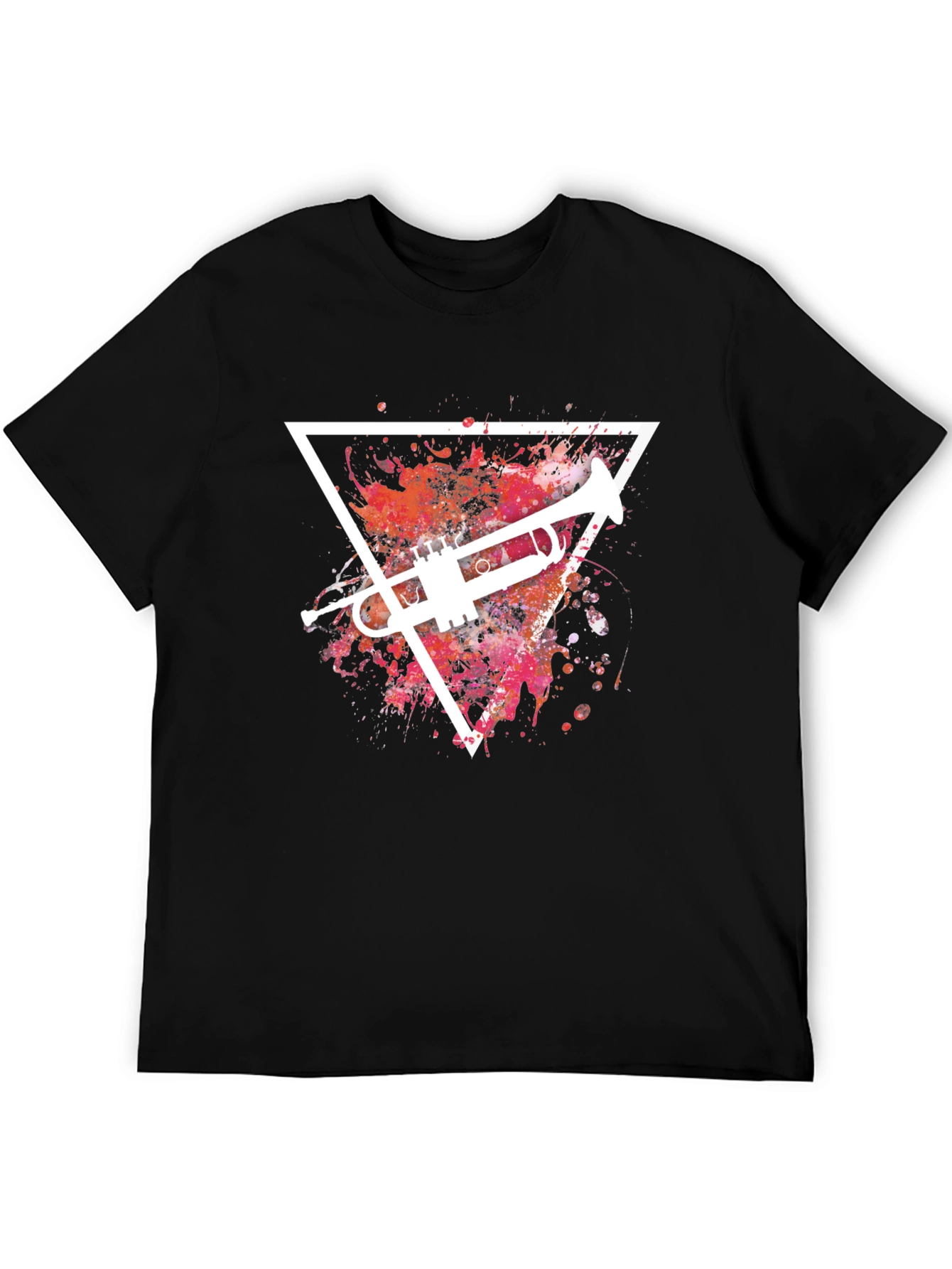 Trumpet Splash Graphic T-Shirt - Cool Music Tee