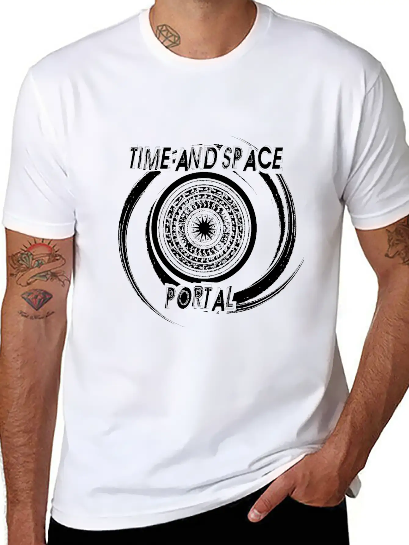 Time And Space Portal Unisex Short Sleeve Soft Cotton T-Shirt – Casual Everyday Wear