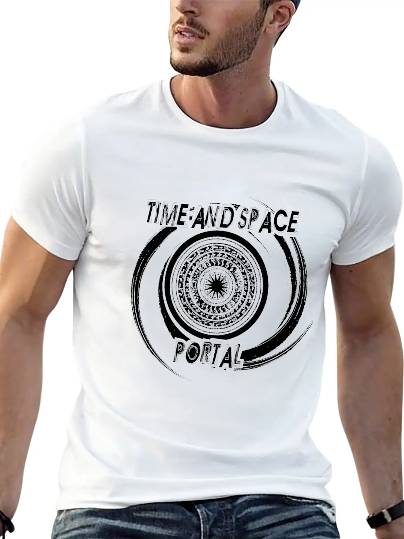 Time And Space Portal Unisex Short Sleeve Soft Cotton T-Shirt – Casual Everyday Wear
