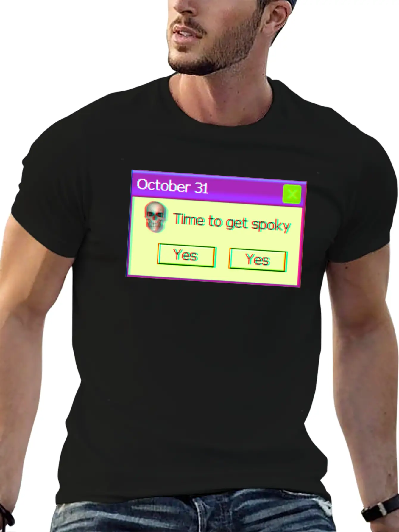 Time To Get Spooky Aesthetic Vaporwave Halloween Unisex Casual T-Shirt – Clean Design For Daily Comfort