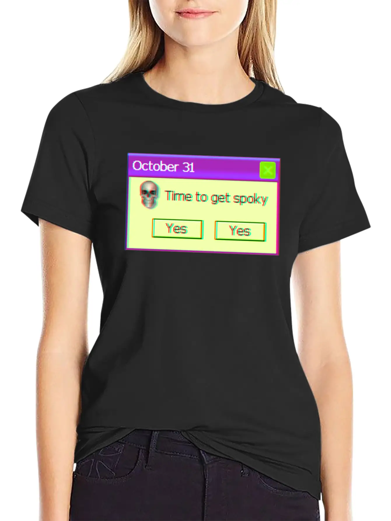 Time To Get Spooky Aesthetic Vaporwave Halloween Unisex Casual T-Shirt – Clean Design For Daily Comfort