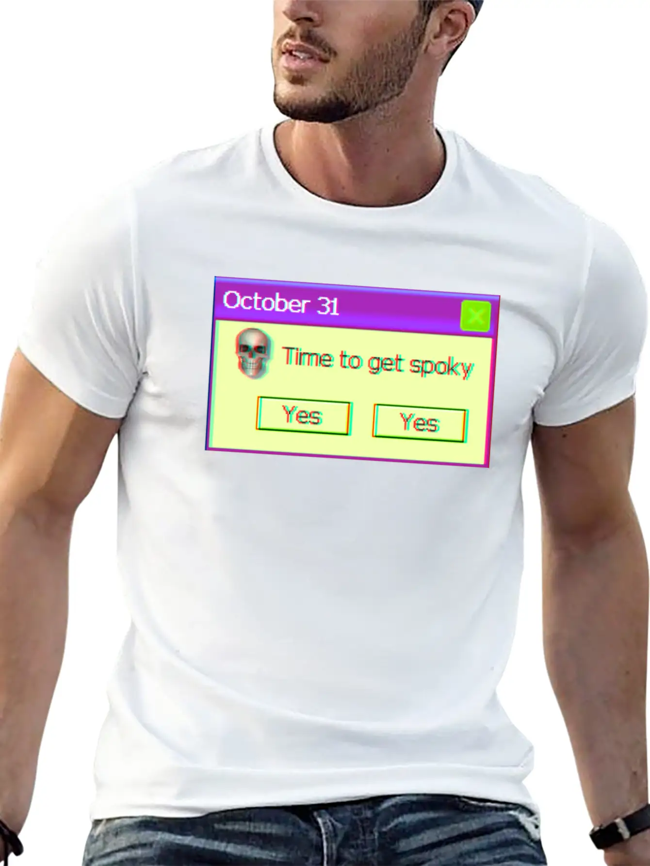Time To Get Spooky Aesthetic Vaporwave Halloween Unisex Casual T-Shirt – Clean Design For Daily Comfort