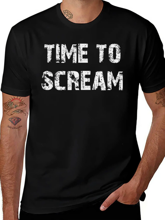 Time To Scream Comfortable Minimalist Graphic Tee – Summer Style Essential