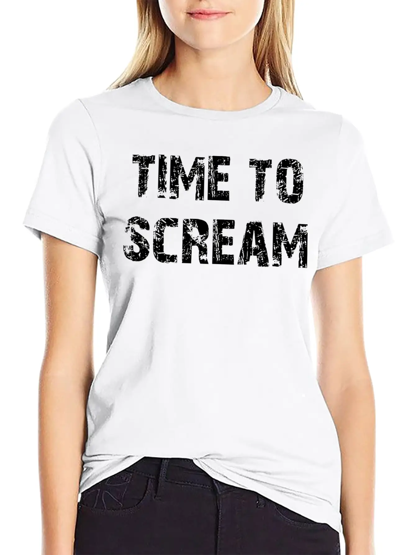 Time To Scream Comfortable Minimalist Graphic Tee – Summer Style Essential
