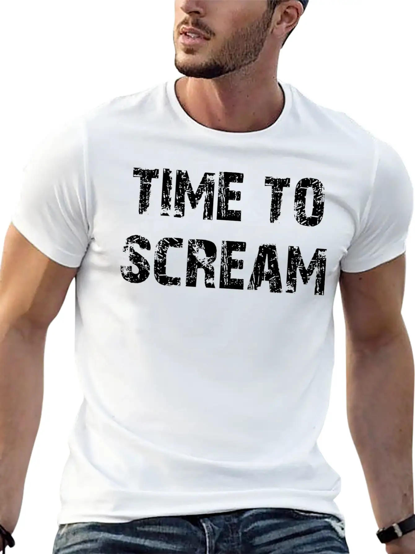 Time To Scream Comfortable Minimalist Graphic Tee – Summer Style Essential