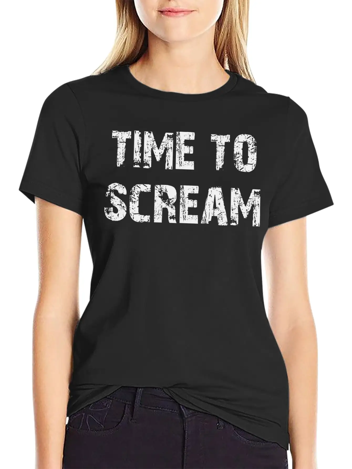 Time To Scream Comfortable Minimalist Graphic Tee – Summer Style Essential