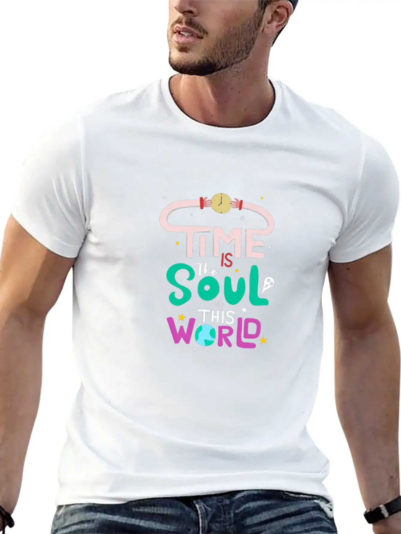 Time Unisex Short Sleeve Soft Cotton T-Shirt – Casual Everyday Wear