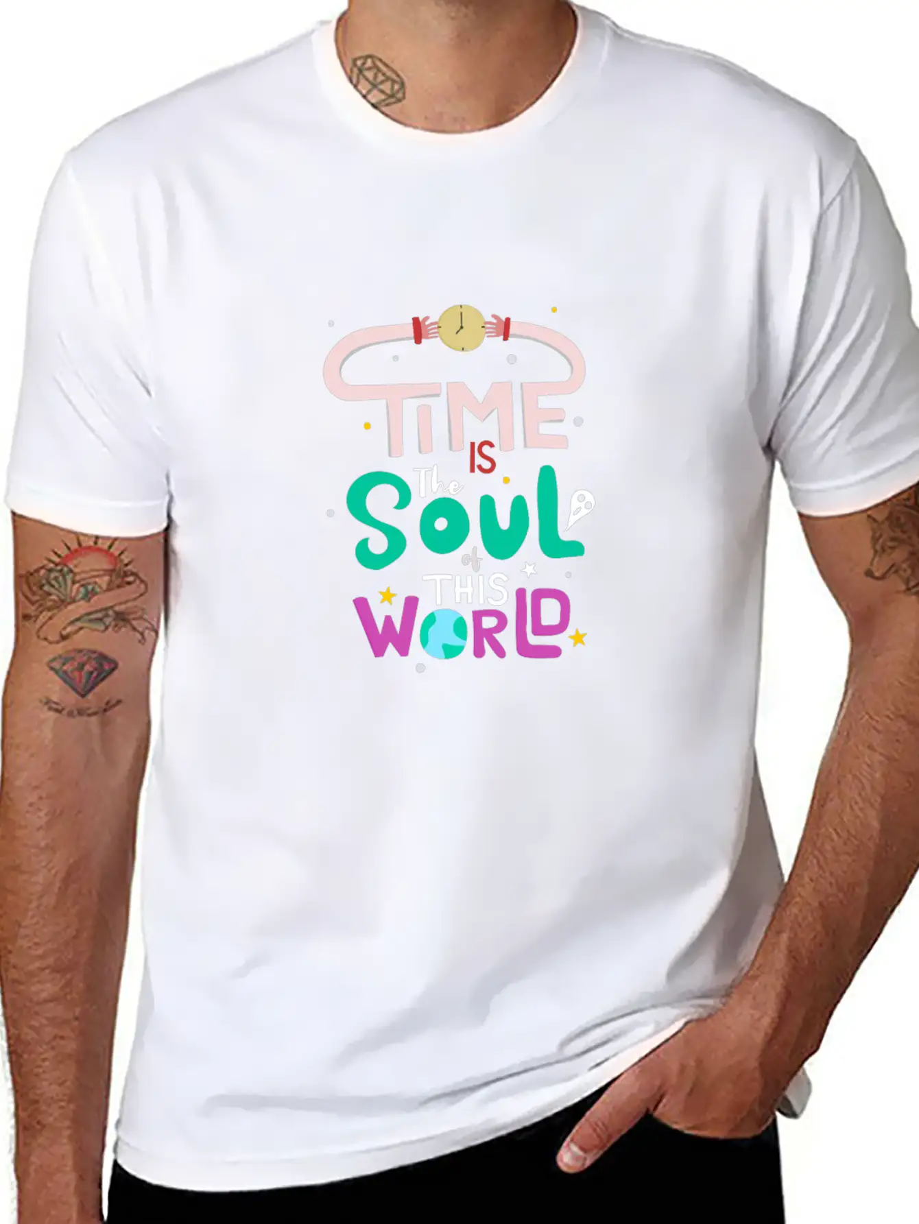 Time Unisex Short Sleeve Soft Cotton T-Shirt – Casual Everyday Wear